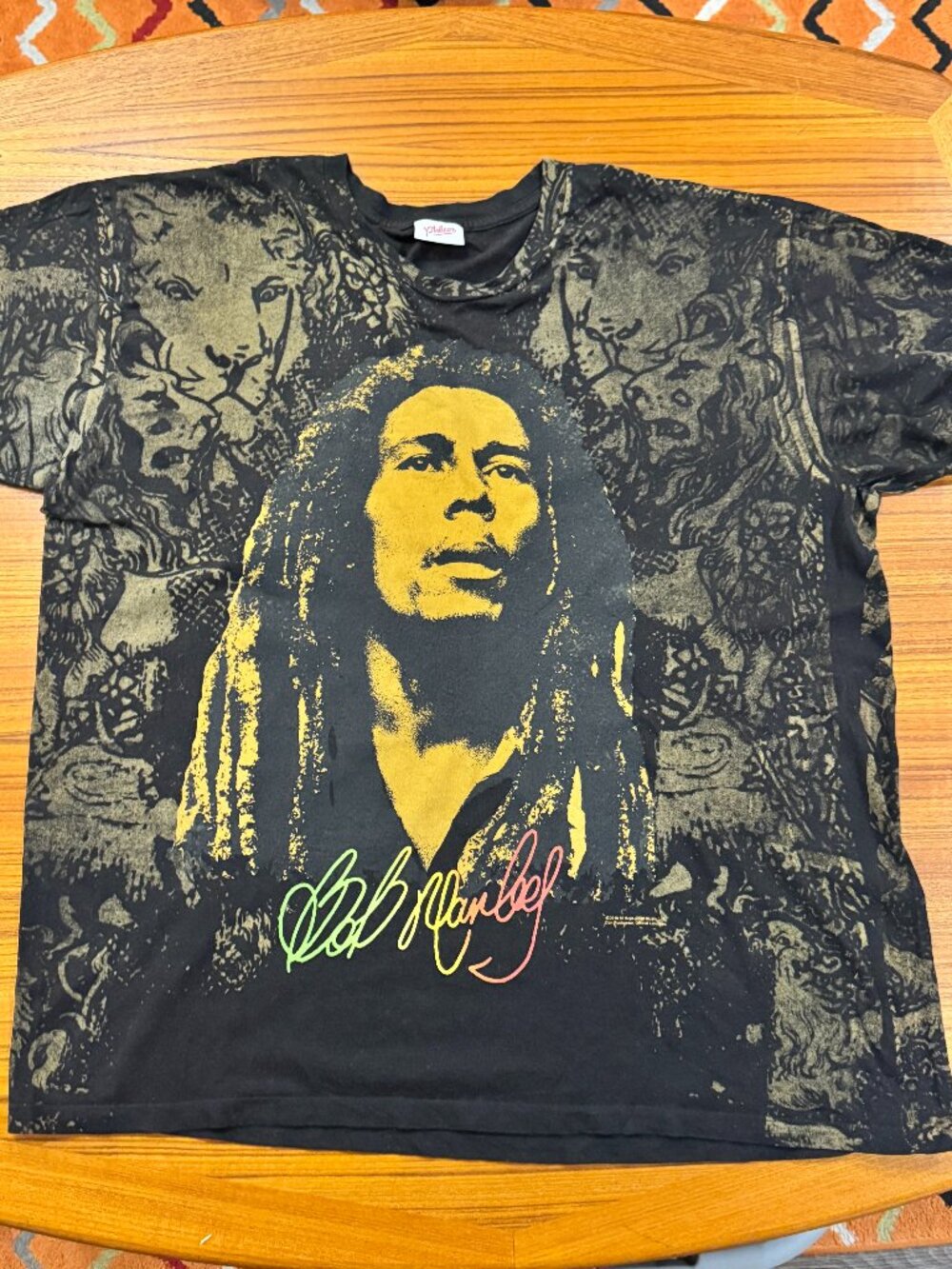 Bob Marley all-over print tee, 2X. Officially licensed (Zion Rootswear, 2010)